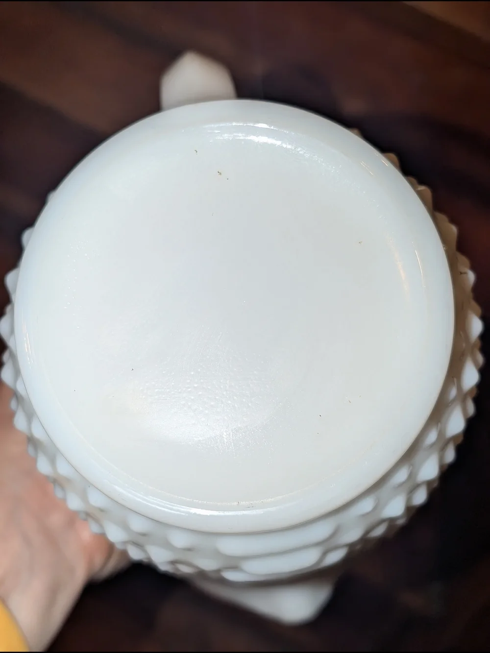Vintage Anchor Hocking Hobnail Milk Glass Large Pitcher Holds 2 Quarts 8” H